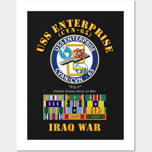 USS Enterprise - CVN-65  w SVC Ribbons - Iraq War Posters and Art